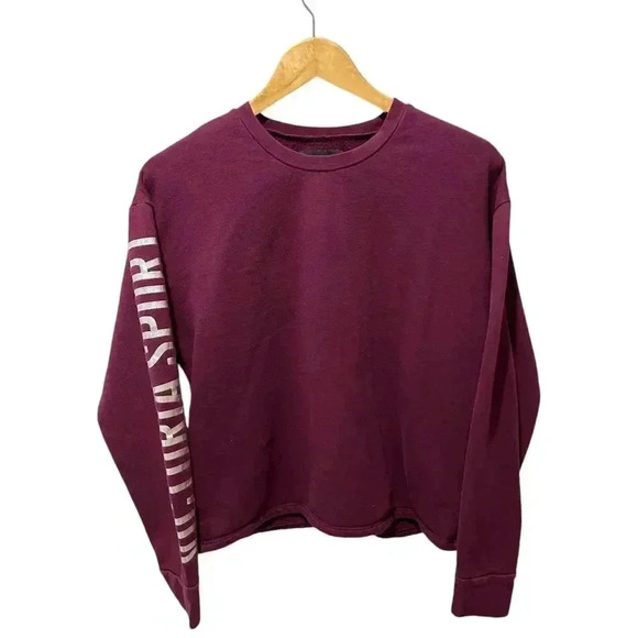 Victoria's Secret Sport Red Sweatshirt Size XS Oversized Metallic Logo Winter - Picture 1 of 7